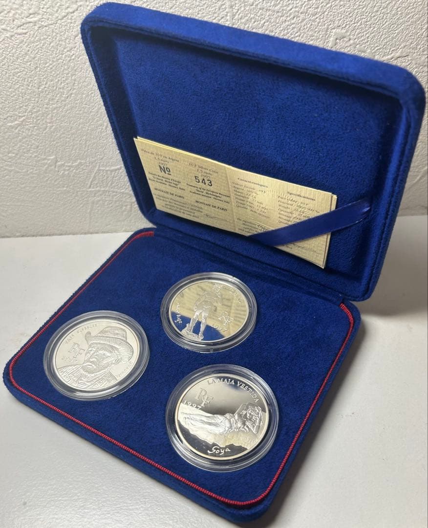 フランス 100フラン銀貨 3枚 「ゴッホ」他 古銭 銀貨 外国