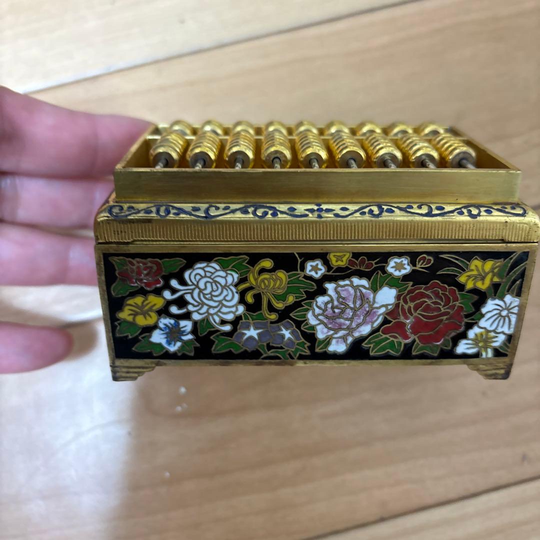 アンティーク 七宝ジュエリー トリンケットボックス アバカス フローラル