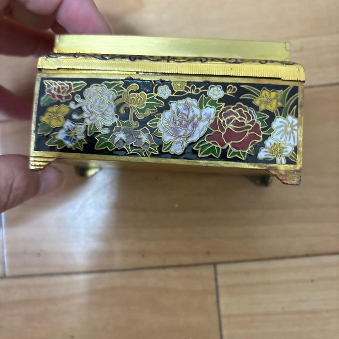 アンティーク 七宝ジュエリー トリンケットボックス アバカス フローラル