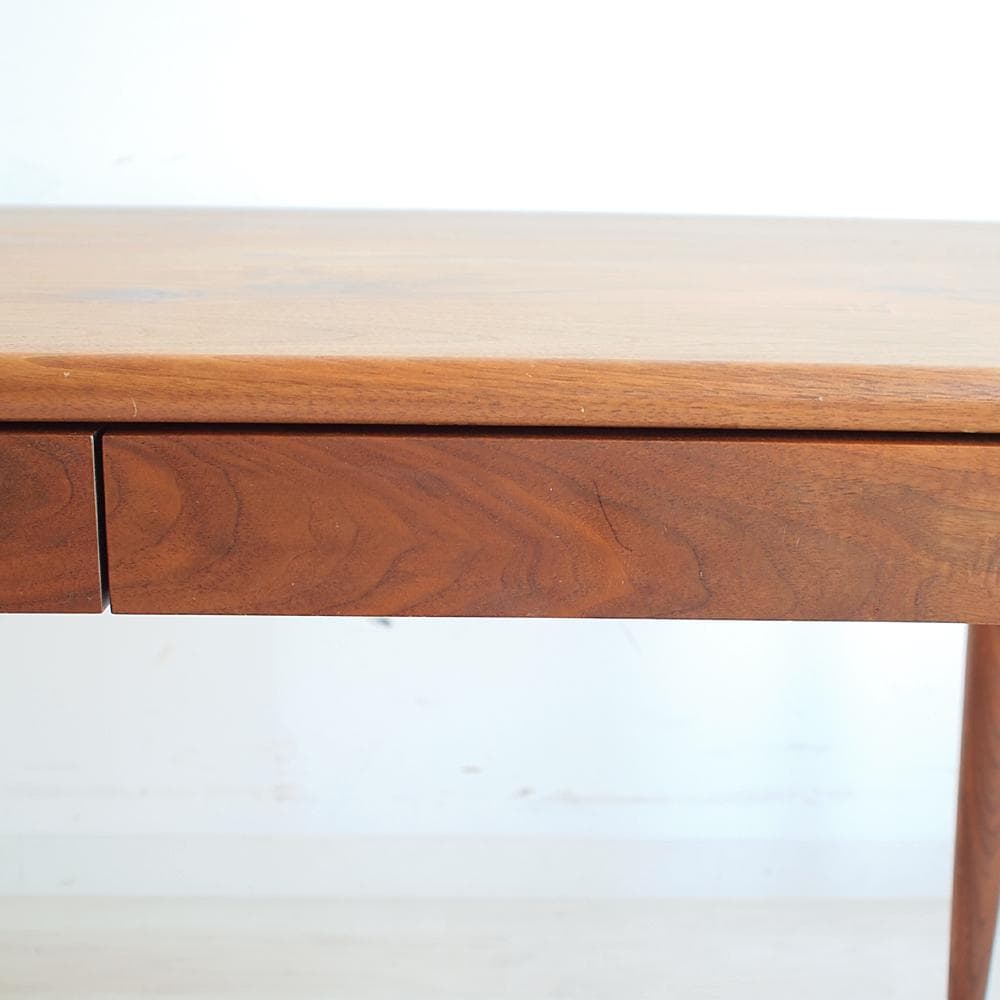 ウォールナット無垢材 ワークデスク キャスター付き 高さ62cm 低め 北欧