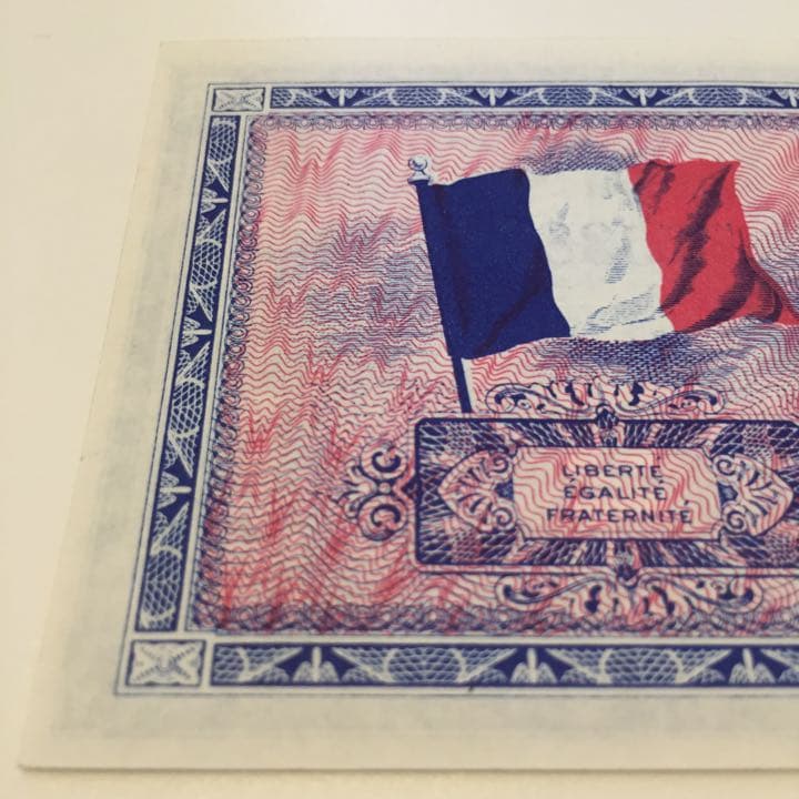 未使用 1944年 フランス 軍票 France 2 フラン francs 紙幣