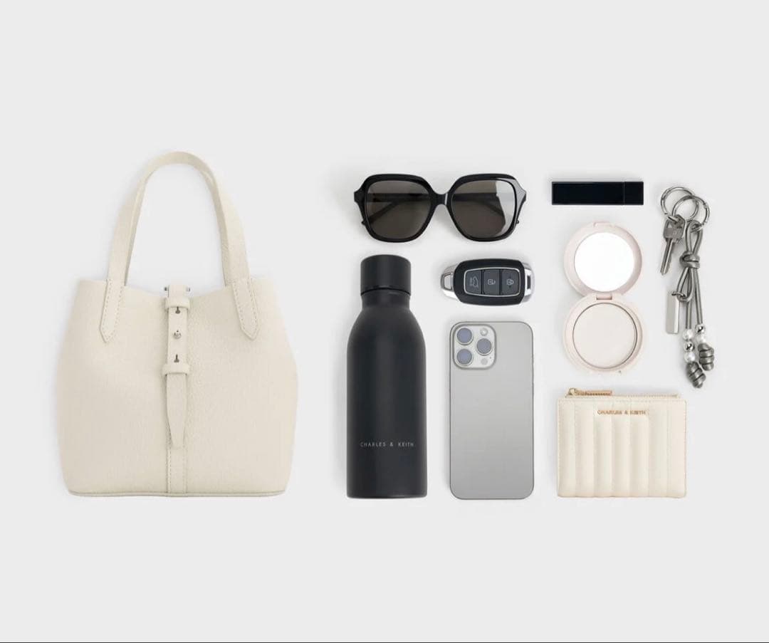 Beryl ベリル リサイクルレザーバケツバッグ - クリーム