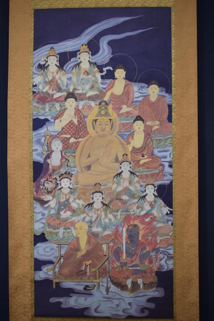 【複製】名称不詳/十三佛図/弘法大師/弘法十三佛図/工芸品/掛軸☆宝船☆Z-96