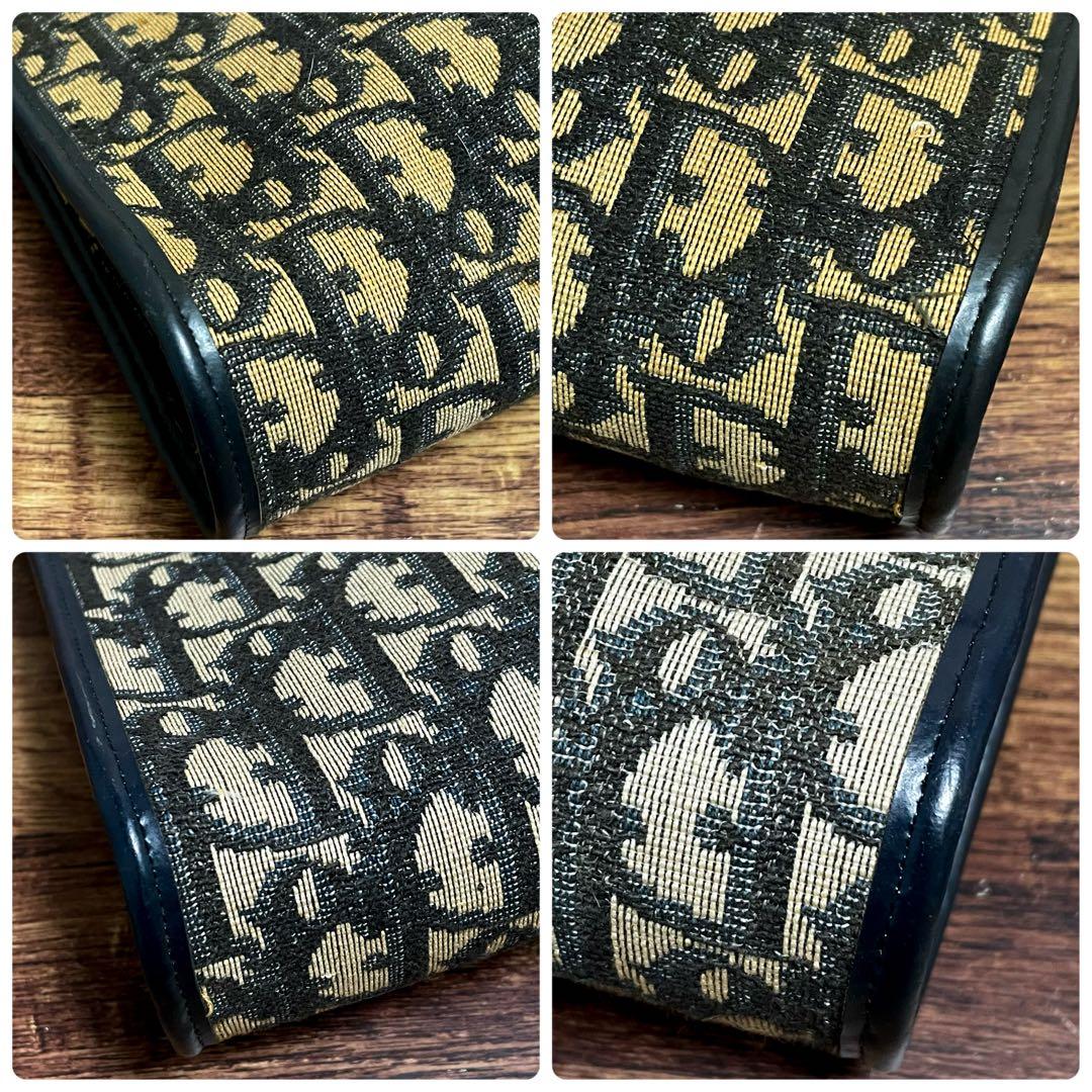 ディオール トロッター キャンバス × レザー ショルダー バッグ ポーチ