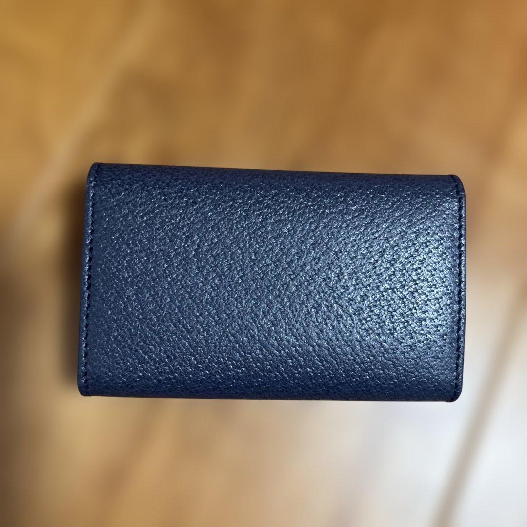 BVLGARI ネイビー レザー キーケース