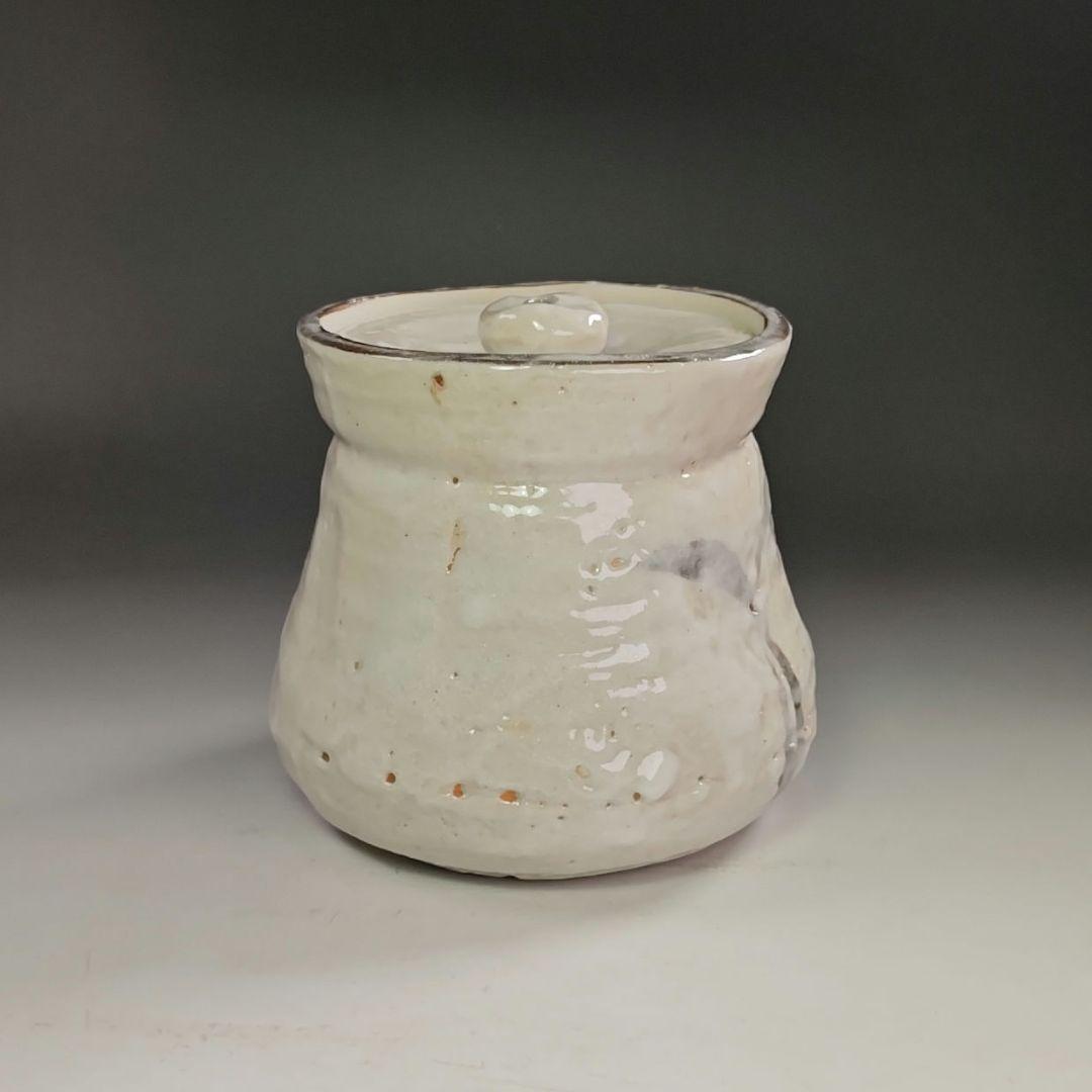 ウ263 水指『山口錠鉄作』『志野　水指　共箱』茶道具