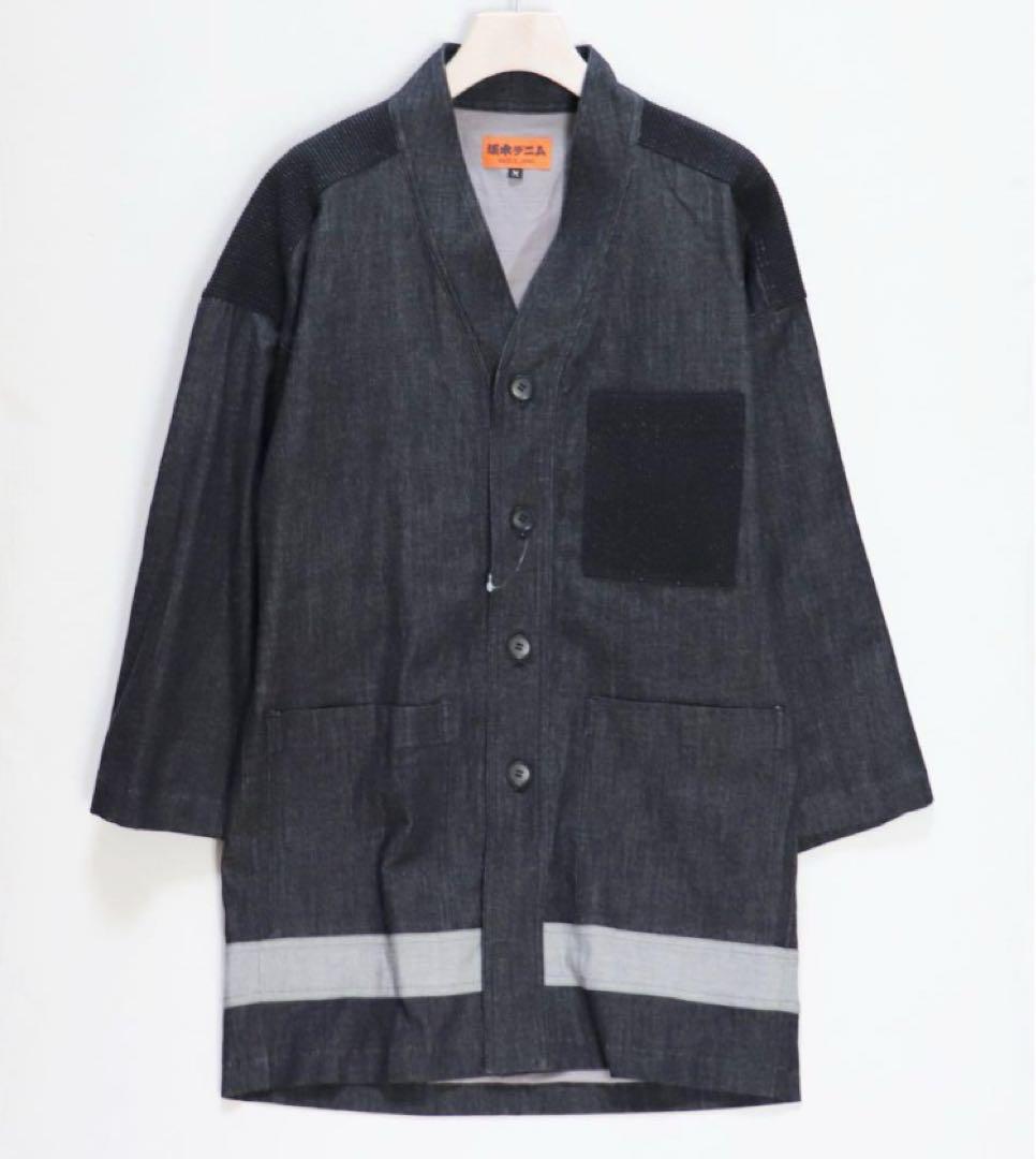 《坂本デニム》未使用 ストレッチ 江戸黒染めデニム火消し風半纏 ジャケット LL
