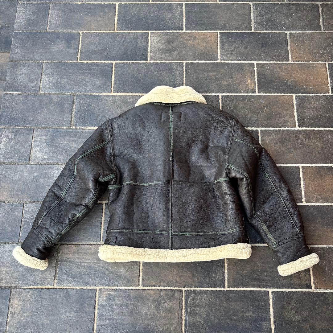 90s B-3 フライトジャケット ラムレザー ダークブラウン 古着 ムートン