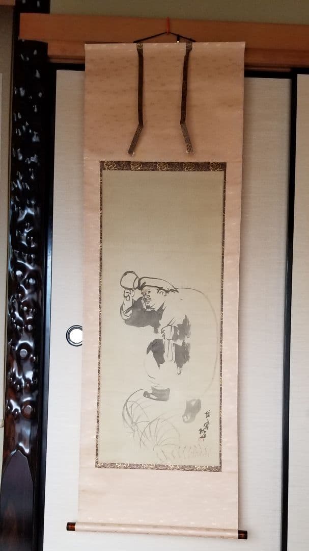 最終値下げ  古い掛軸水墨画 名作共箱付き