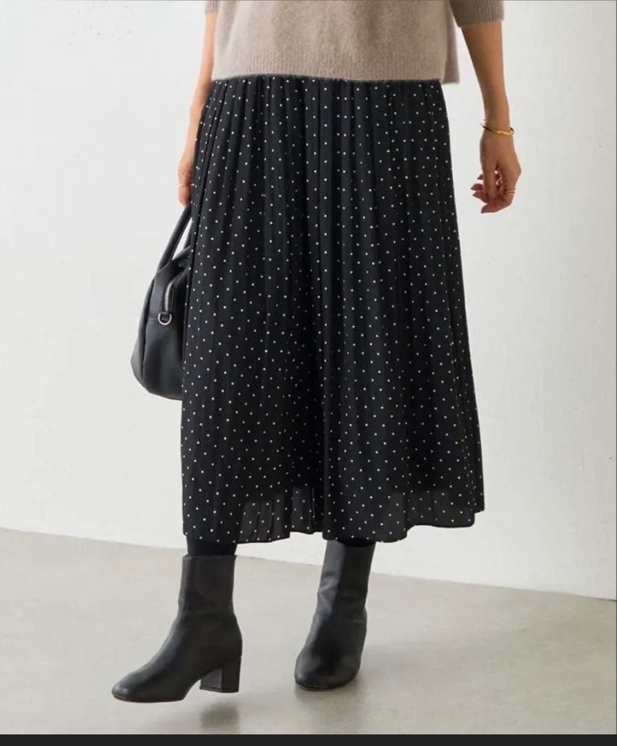 ビアズリー シワシフォンギャザーパンツ（ドット）　最終値下げ