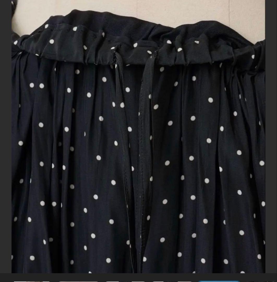 ビアズリー シワシフォンギャザーパンツ（ドット）　最終値下げ