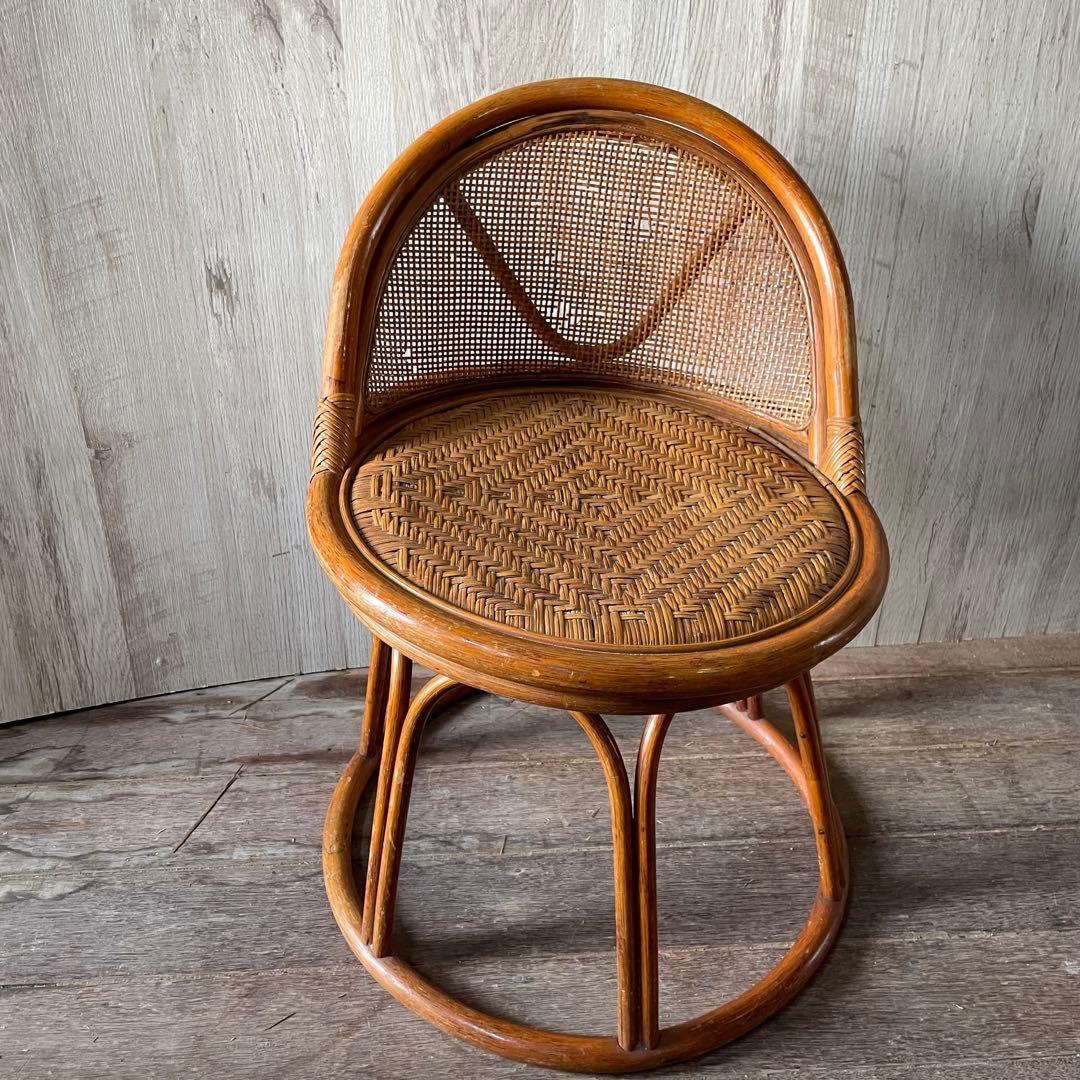 ラタン化粧台 ビンテージ アンティーク家具 ラタン家具 籐 鏡台 昭和レトロ