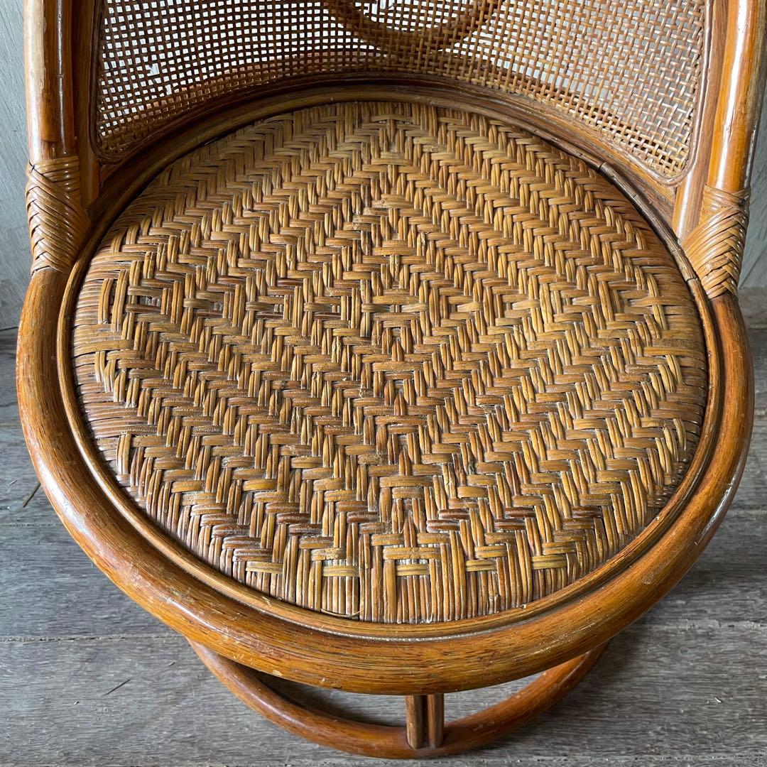 ラタン化粧台 ビンテージ アンティーク家具 ラタン家具 籐 鏡台 昭和レトロ