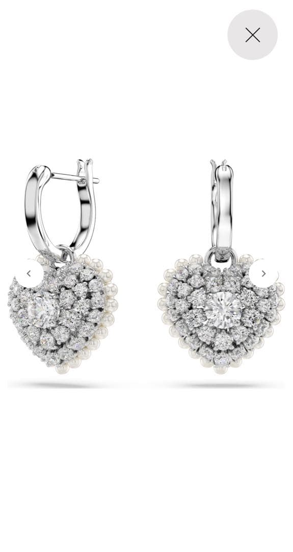 現行品　Idyllia 美品　スワロフスキー　ハート　ピアス