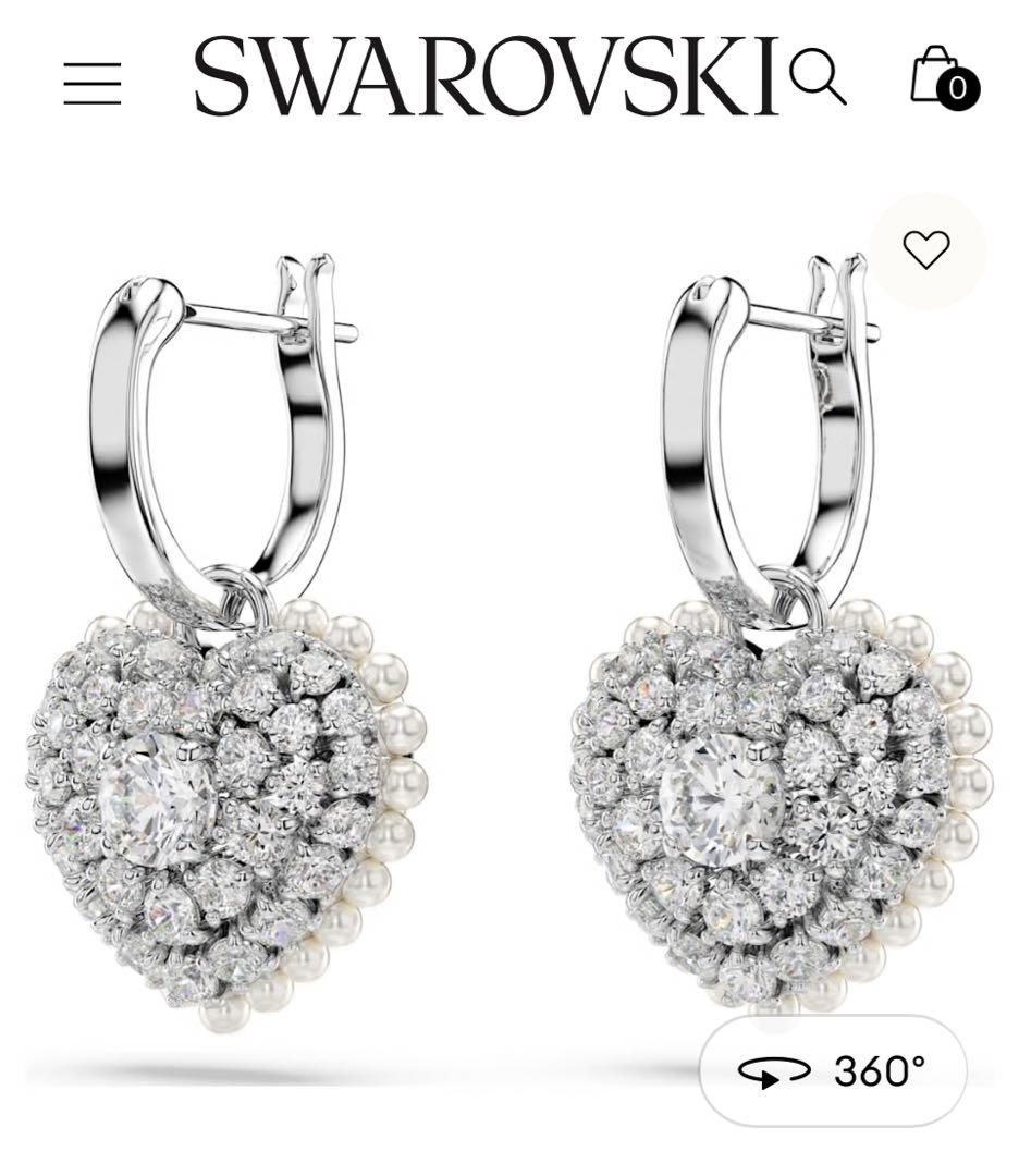 現行品　Idyllia 美品　スワロフスキー　ハート　ピアス