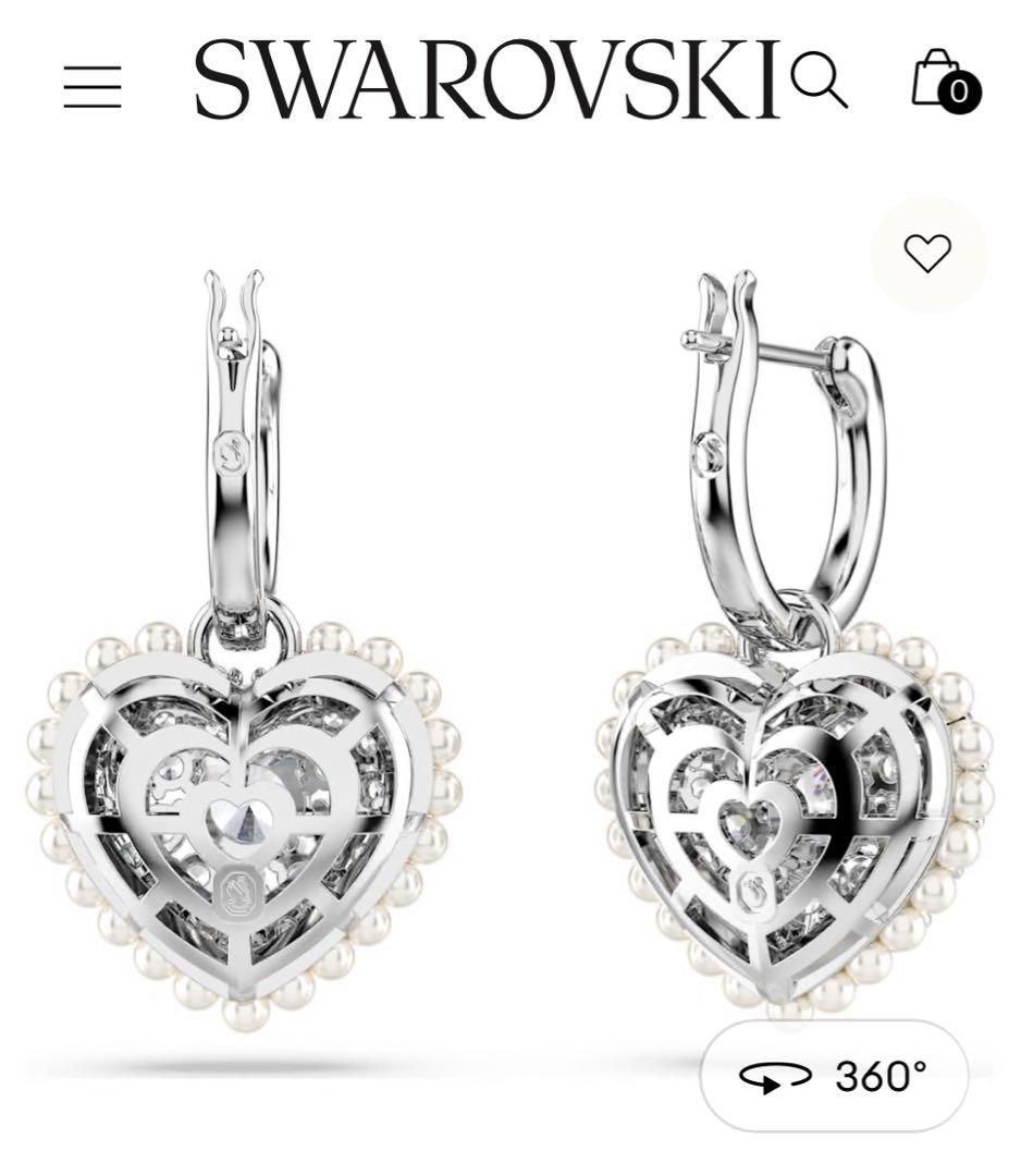 現行品　Idyllia 美品　スワロフスキー　ハート　ピアス