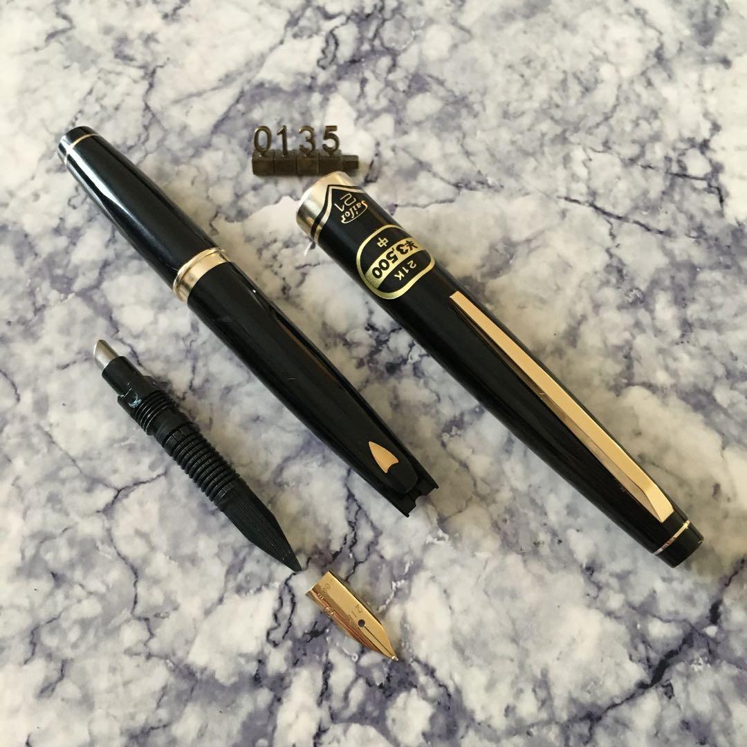 #0135 オーバーホール済み 万年筆 SAILOR ショート象嵌 21k