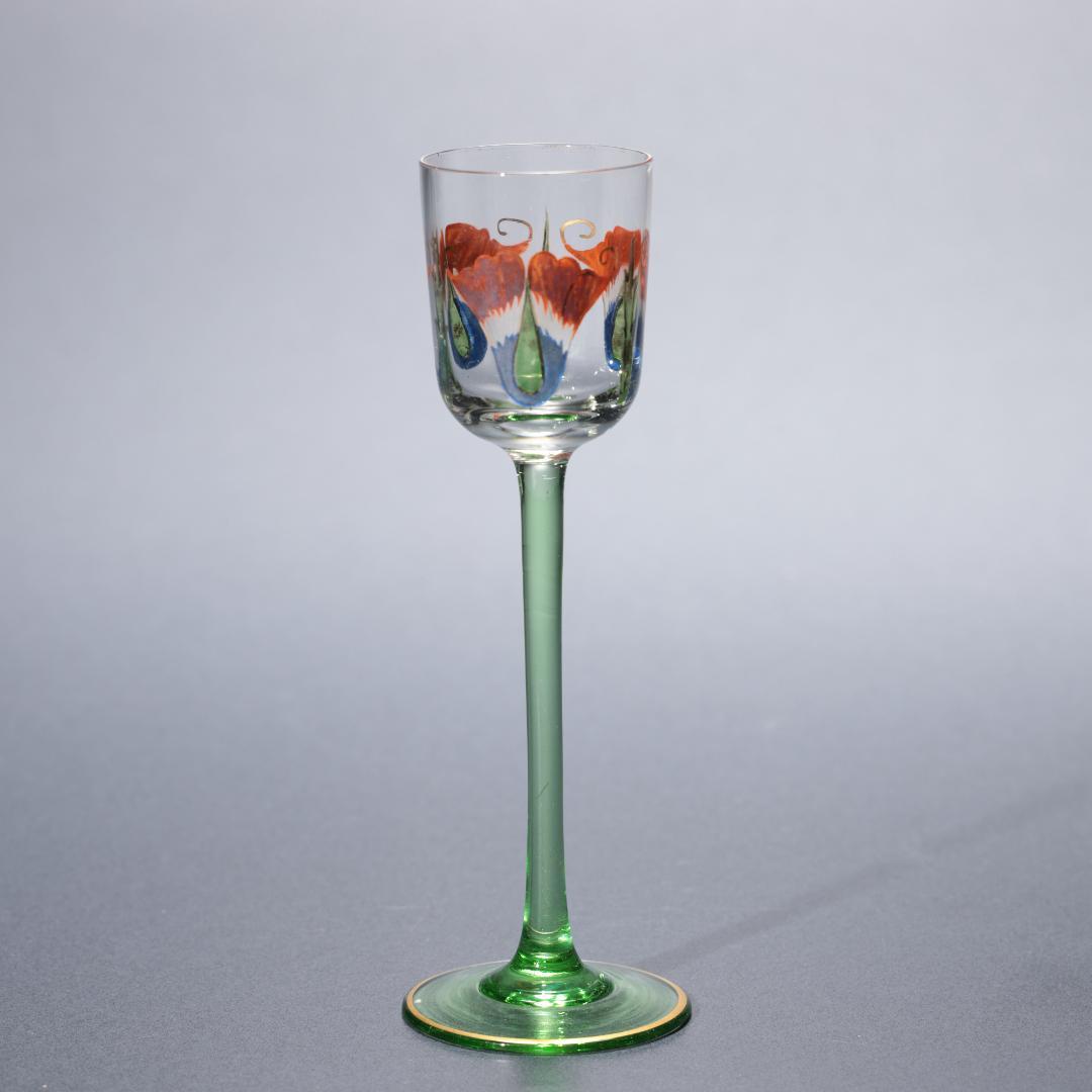 【美品】アンティークグラス　リキュール　花　オブジェ　花びら　R1343ダI