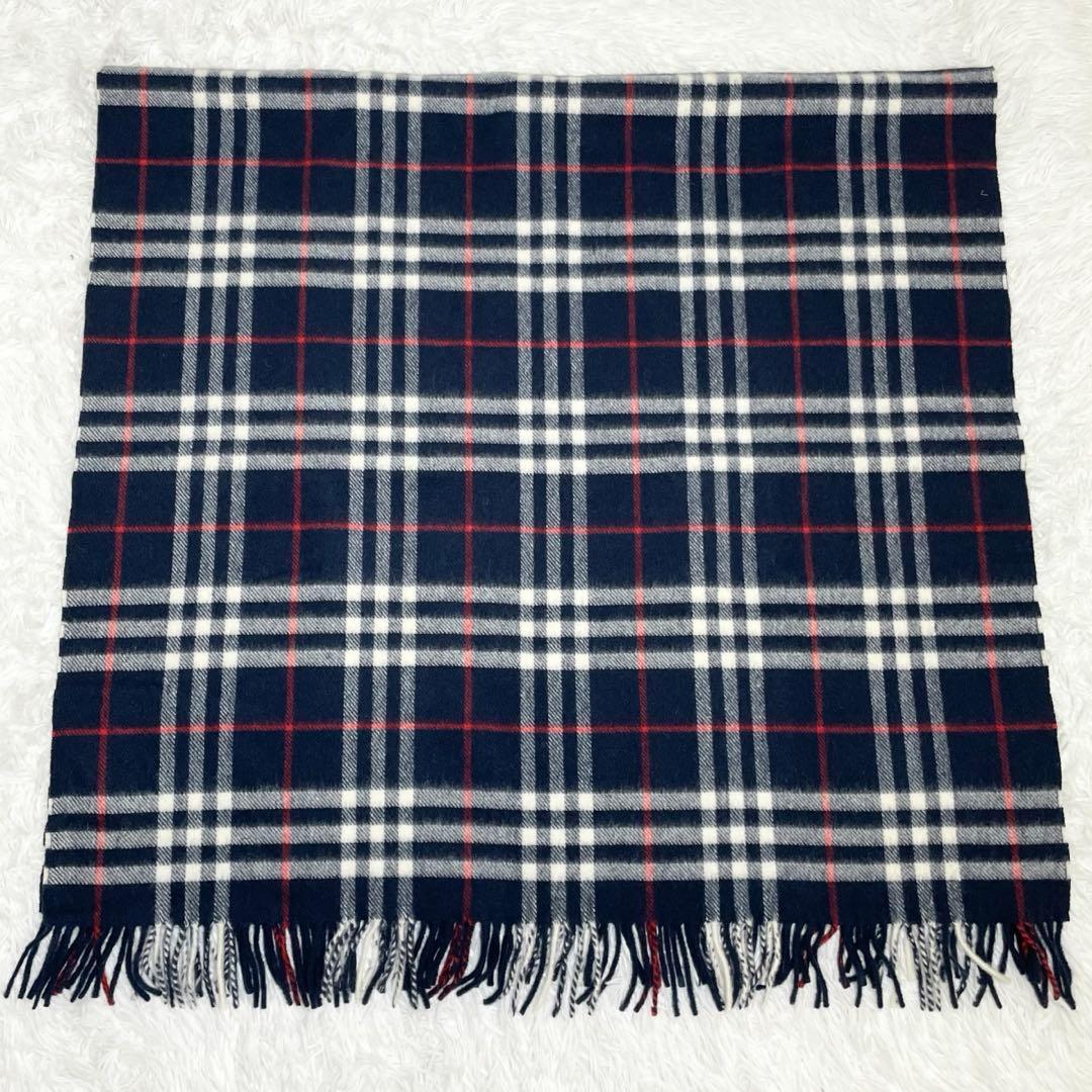 【未使用級】バーバリー　大判マフラー・ストール・膝掛け・ブランケット・ロゴ刺繍