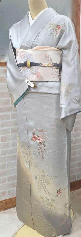 辻ケ花スワトウ付け下げ訪問着4点フルセット、着物、袋帯、帯締め、帯揚げ