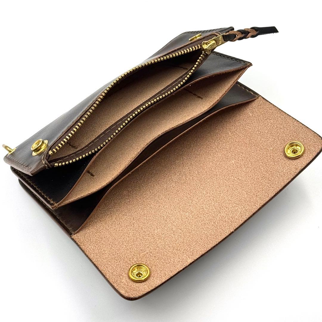 トラッカーウォレット(エイジングブラック)ヴィンテージタイプ　タロンジッパー