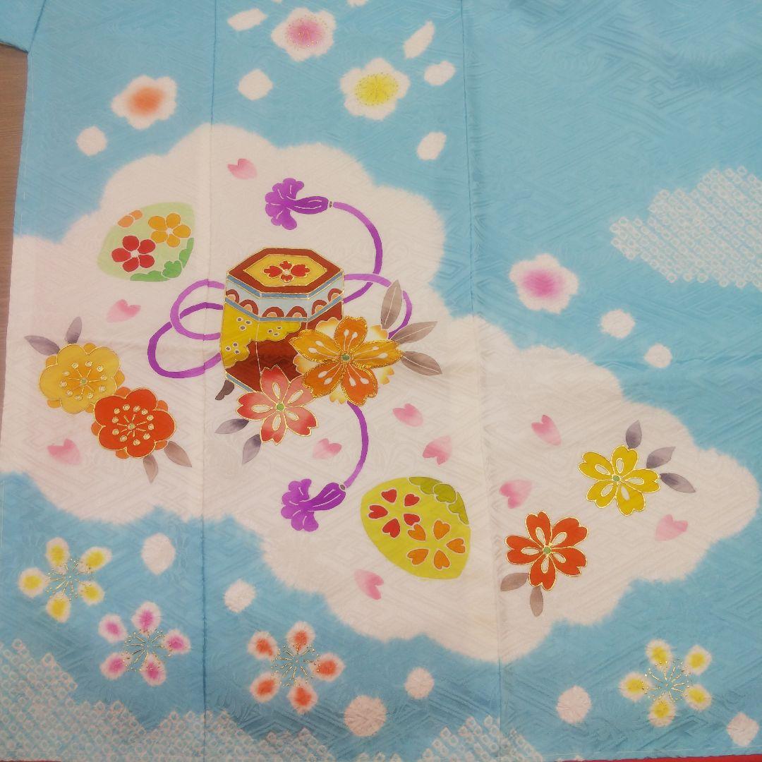 ★特価セール★七歳お祝い着物 京友禅 絞り 長襦袢付き