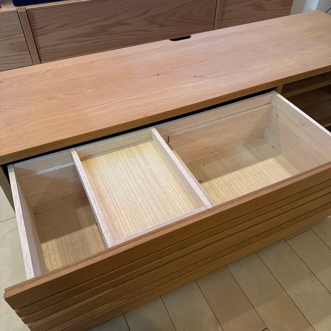 ナチュラルウッド テレビ台 大きめ 引き出し付き