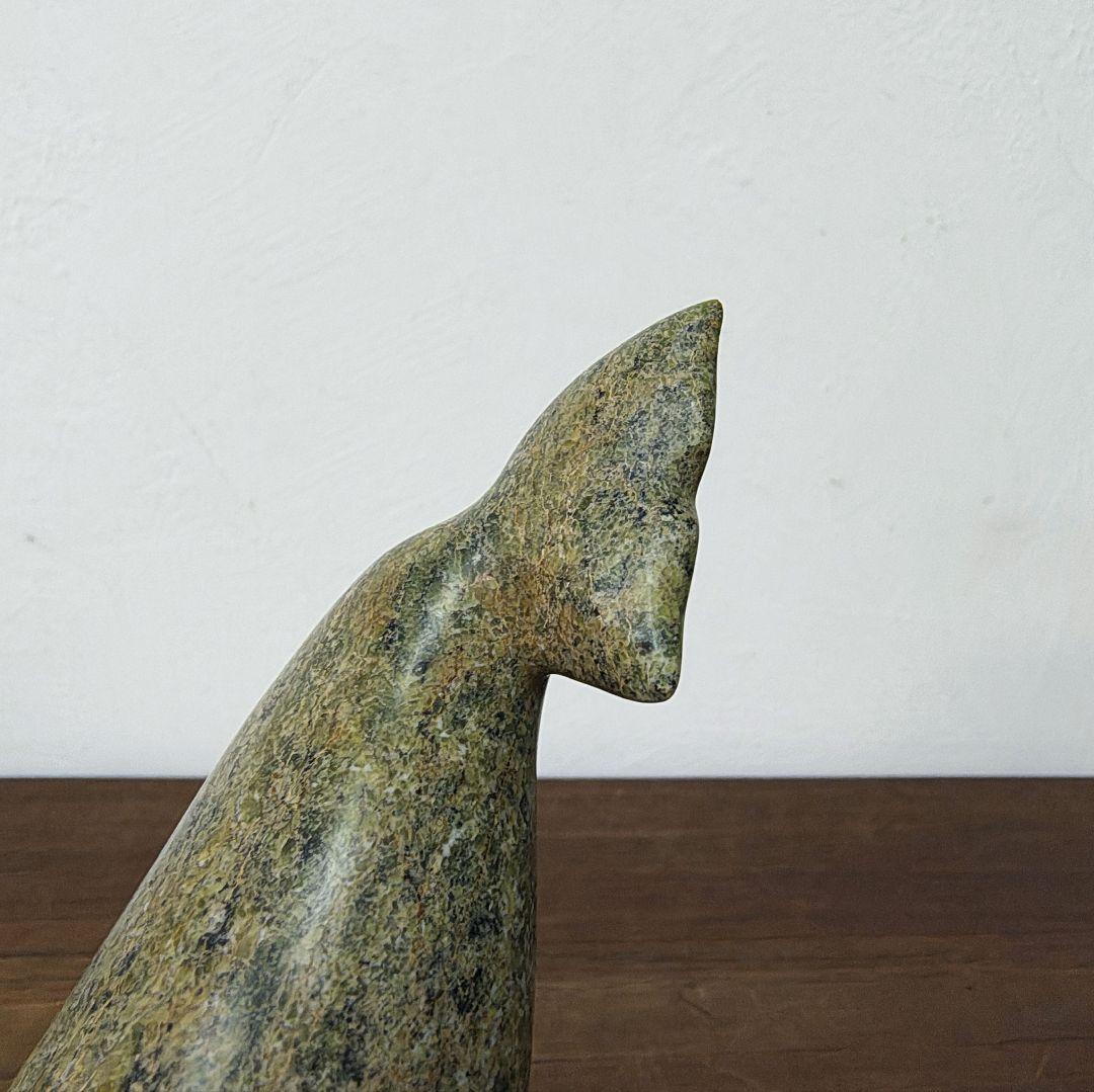 【Napatchie Noah】彫刻 イヌイットアート 石彫 ホエール オブジェ