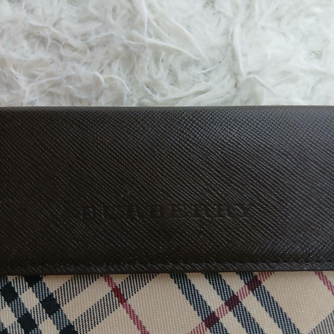 【BURBERRY】ノバチェック　レザー がま口　3つ折り財布