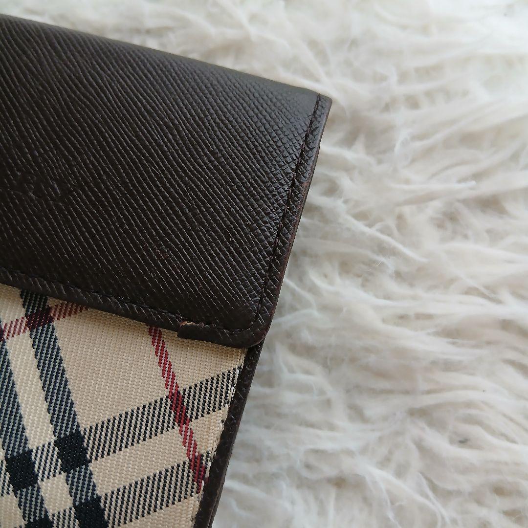 【BURBERRY】ノバチェック　レザー がま口　3つ折り財布