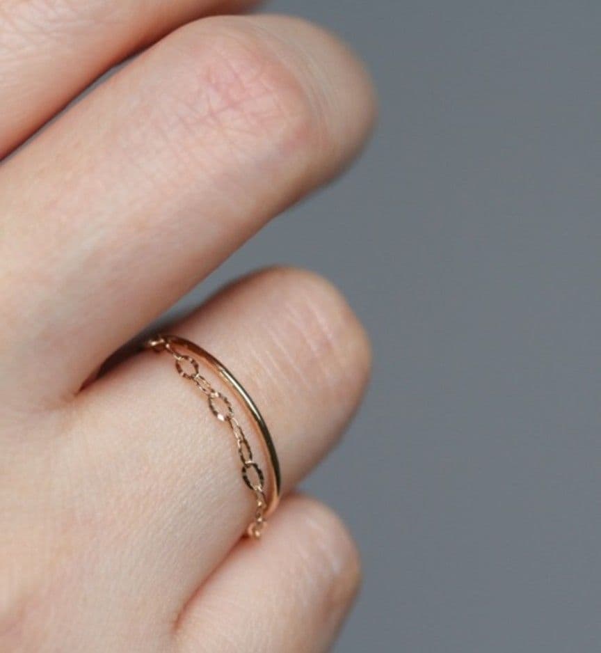 ♡新品[cui-cui] ゴールドチェーンリング K10YG 13号♡