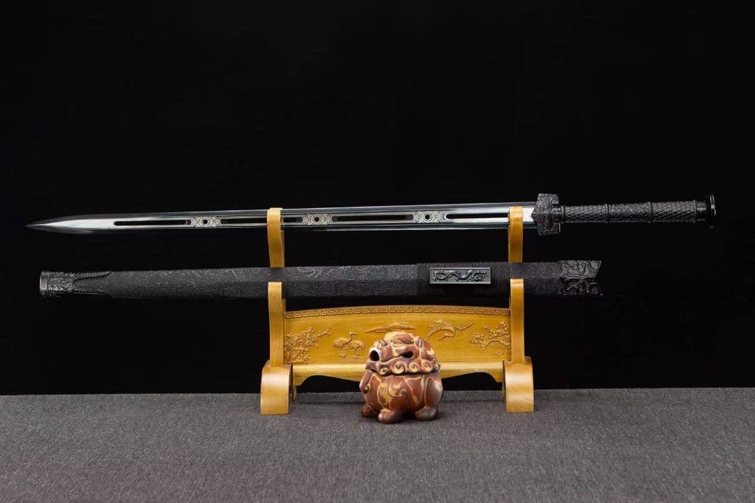 倚天剣-高性能マンガン鋼（黒化技術） 古兵器 武具　刀装具　模造刀 居合刀