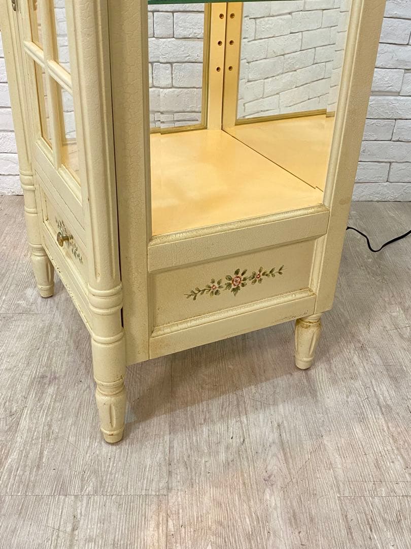 【東京都内23区配送無料】ショーケース　ガラス　キュリオ　ロココ　アンティーク