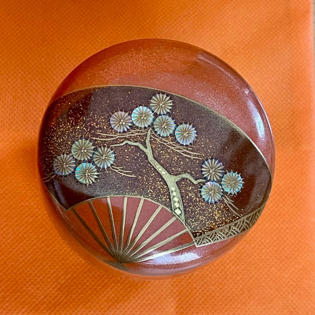 棗　扇面唐松蒔絵　秀山