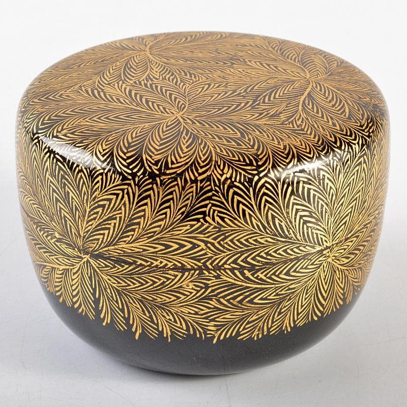 茶道具　平安　熊谷秀穂作　金蒔絵　平棗　共箱　M　R5749