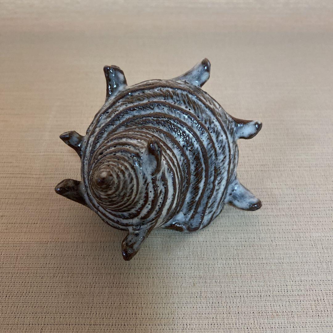 サザエ　置物　唐津焼　「中野陶痴」作N o23