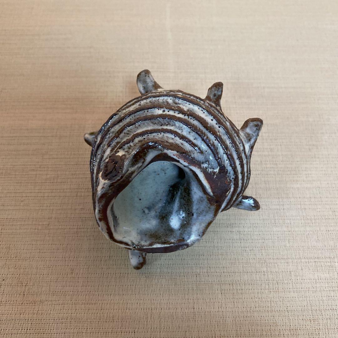 サザエ　置物　唐津焼　「中野陶痴」作N o23