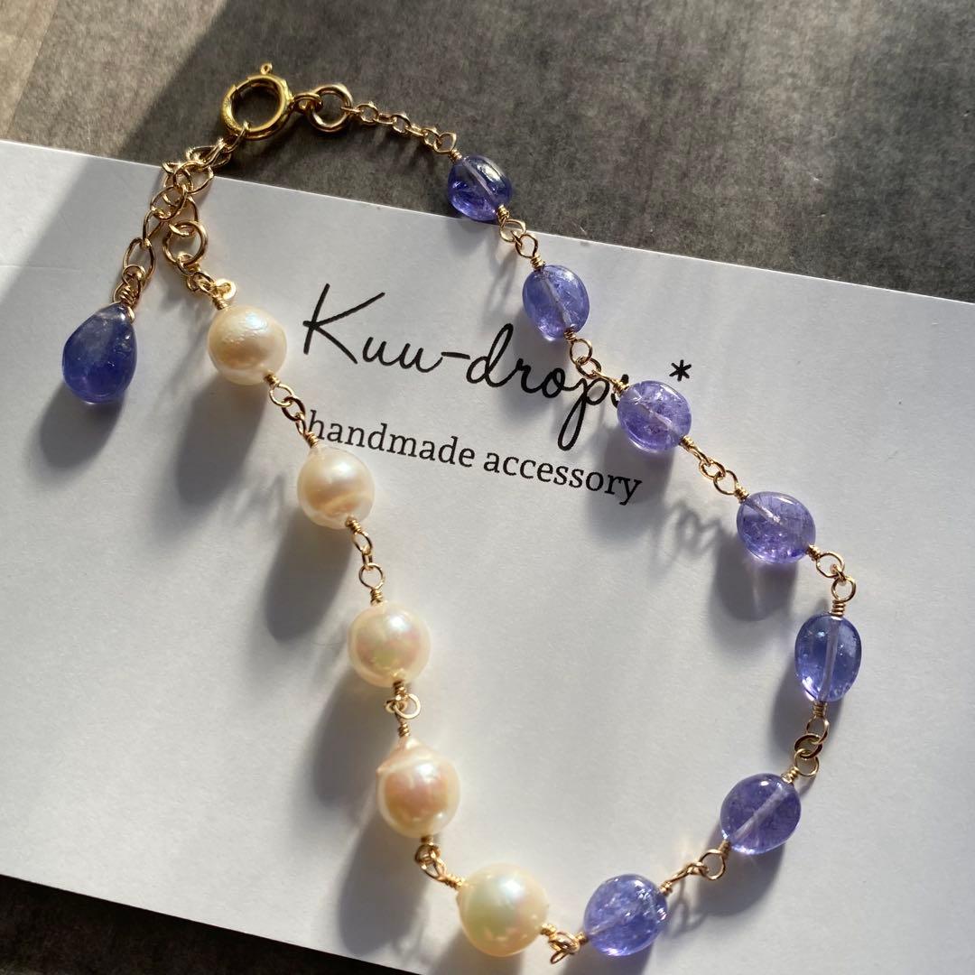 【専用です】タンザナイト＆アコヤ真珠✴︎14kgfブレスレットB176（再販）・他