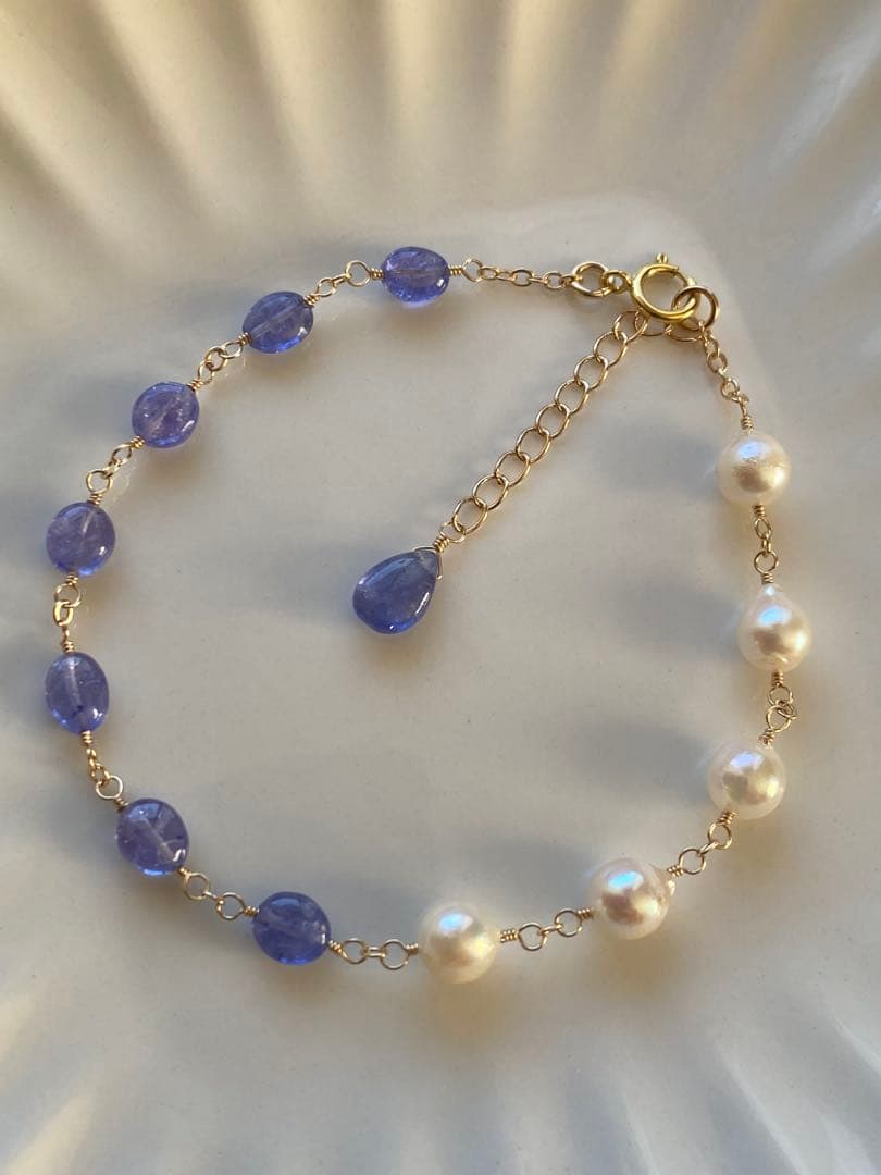 【専用です】タンザナイト＆アコヤ真珠✴︎14kgfブレスレットB176（再販）・他