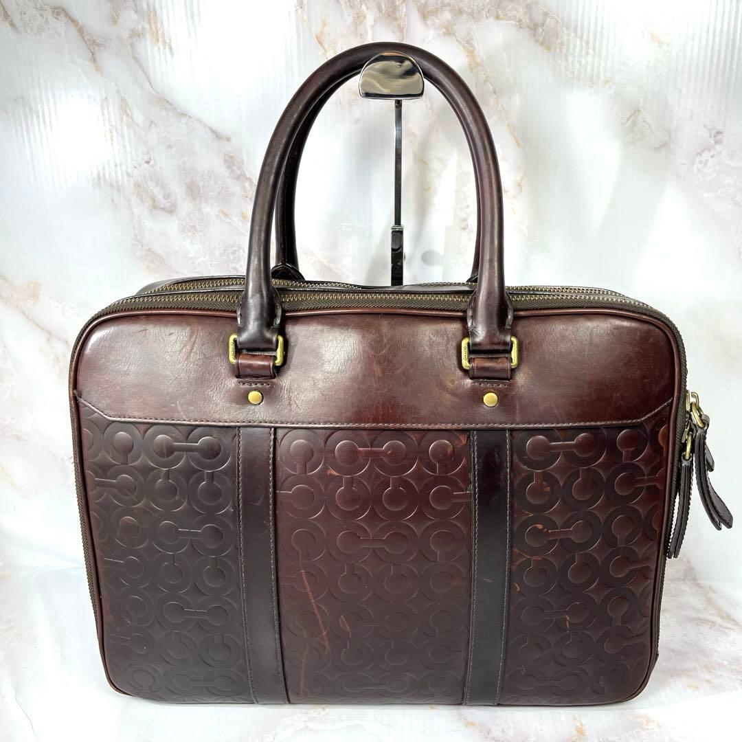 COACH コーチ ビジネスバッグ オールレザー A4可 オプアート 通勤