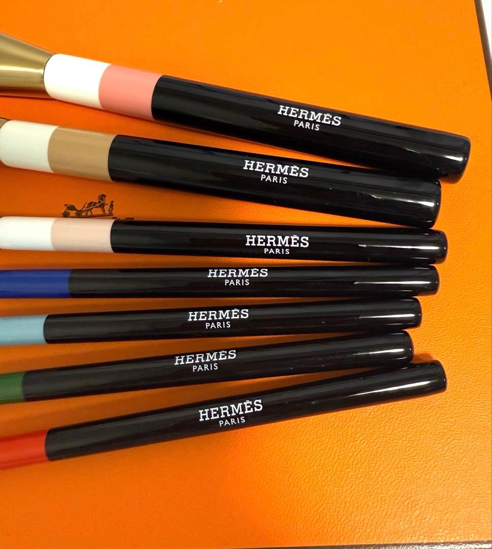 HERMESエルメス メイクブラシ7本セット　パウダーチークアイシャドウリップ