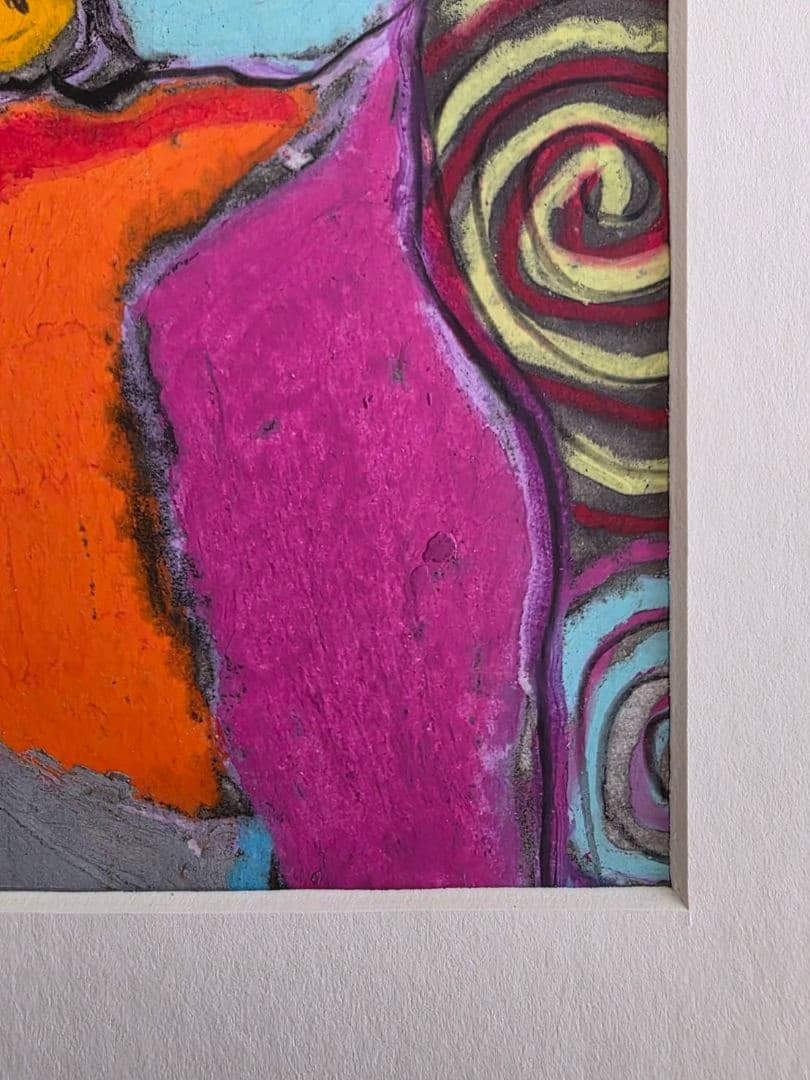 猫のパステル画（サイン入り）