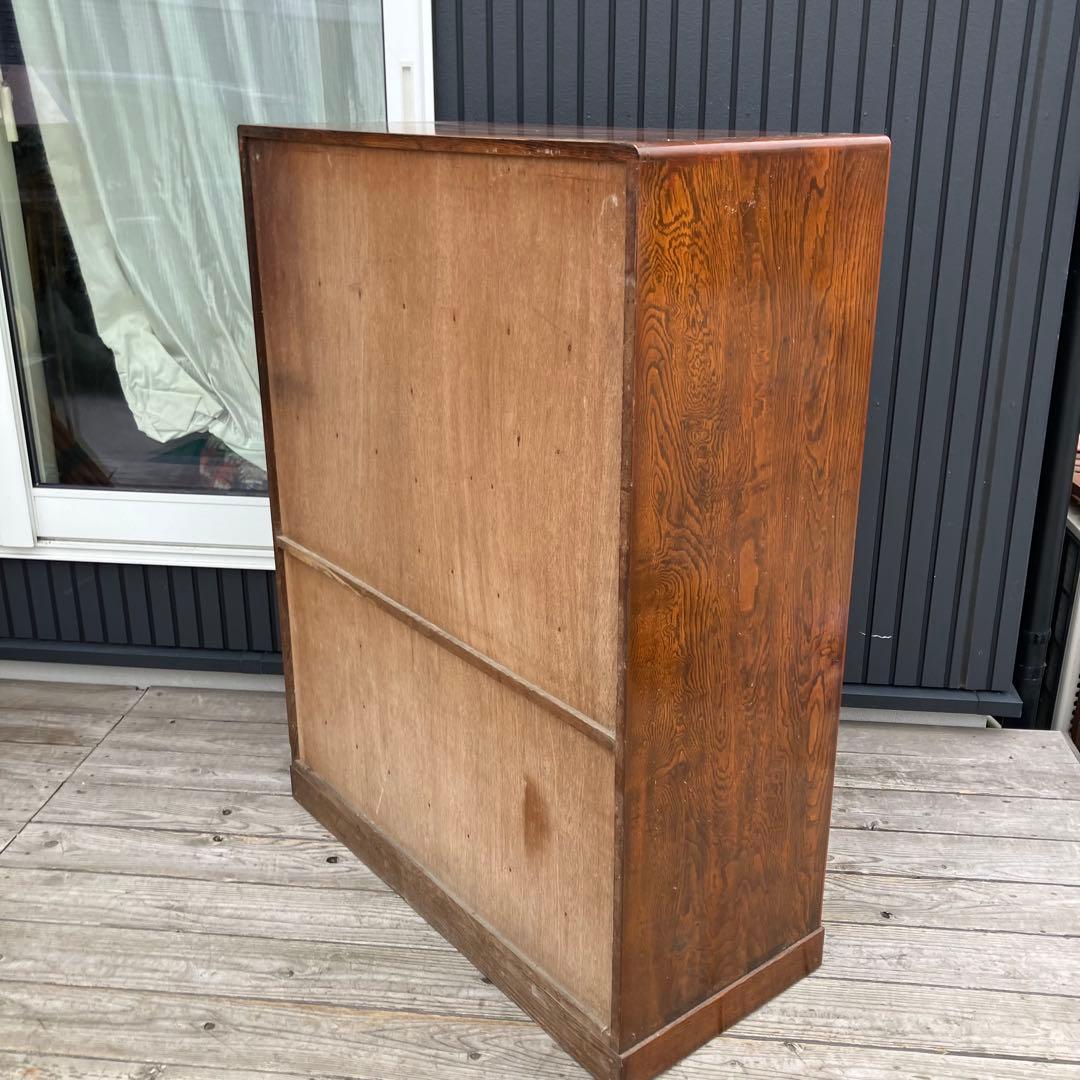 昭和レトロ 無垢材 茶棚 茶箪笥 ガラス戸 サイドボード 古家具 古民家 古道具