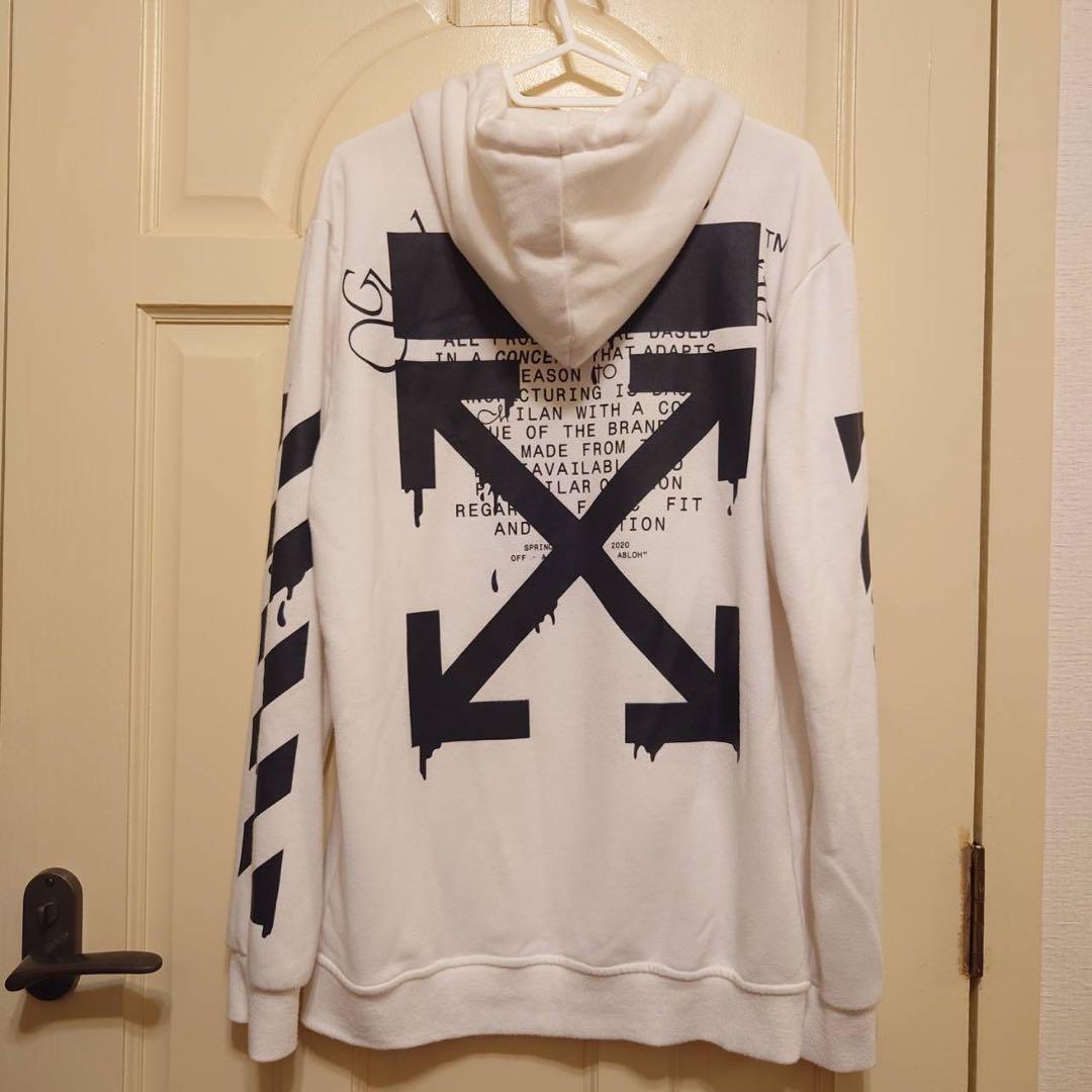 OFF-WHITE オフホワイト　パーカー　白　L