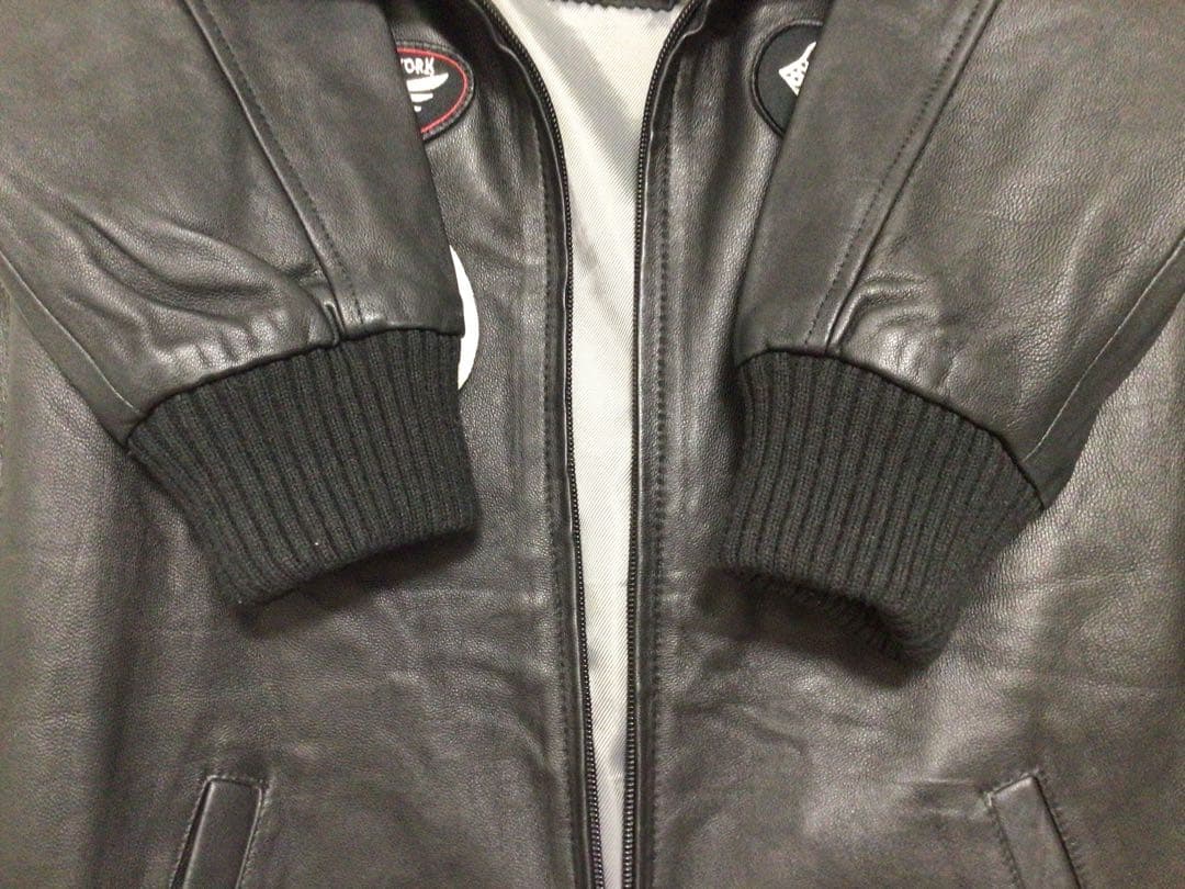 （新規限定出品）schott（ショット）羊革　レザー トラックジャケット　黒　M