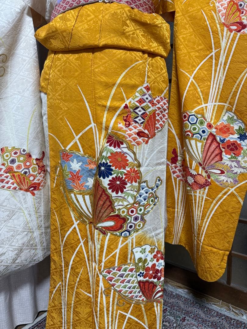 正絹振袖、長襦袢、袋帯、帯揚げ帯締めセット