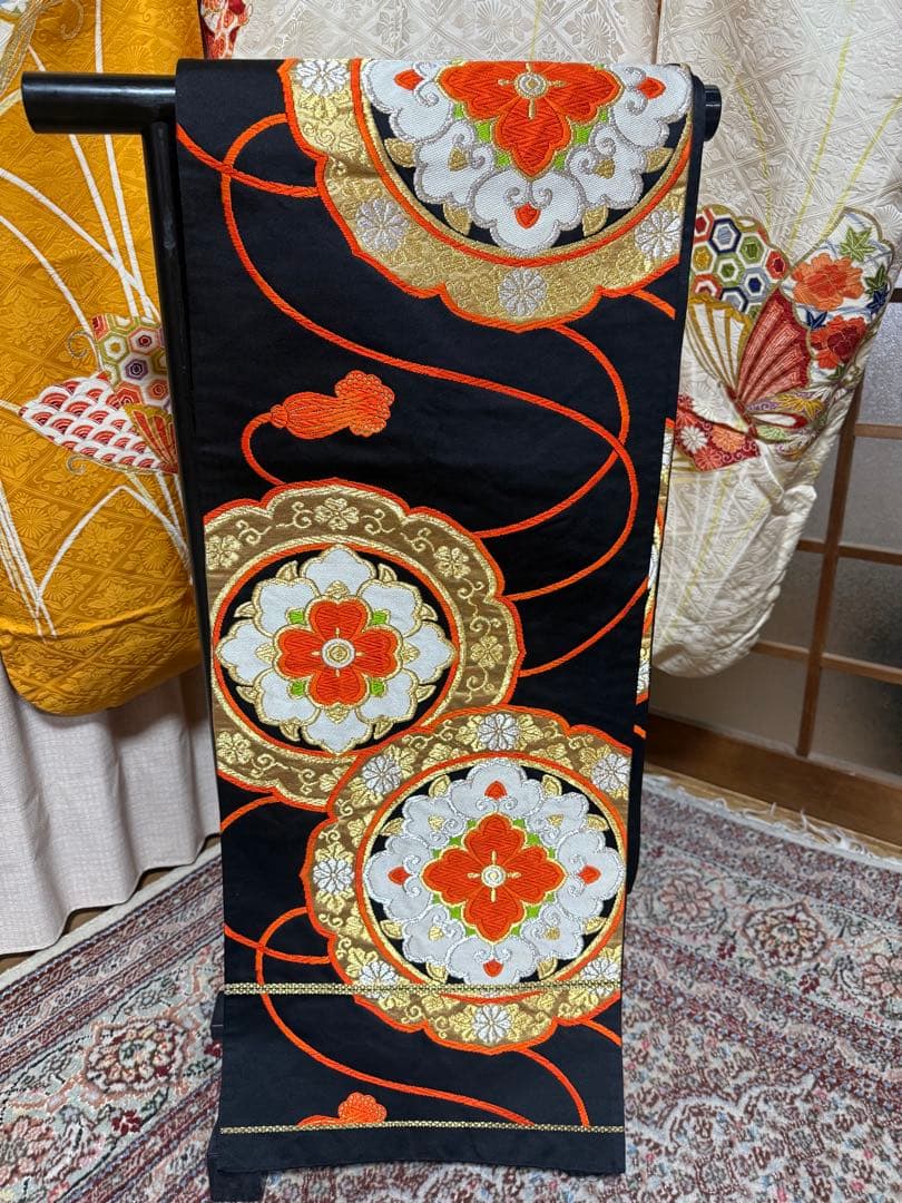 正絹振袖、長襦袢、袋帯、帯揚げ帯締めセット