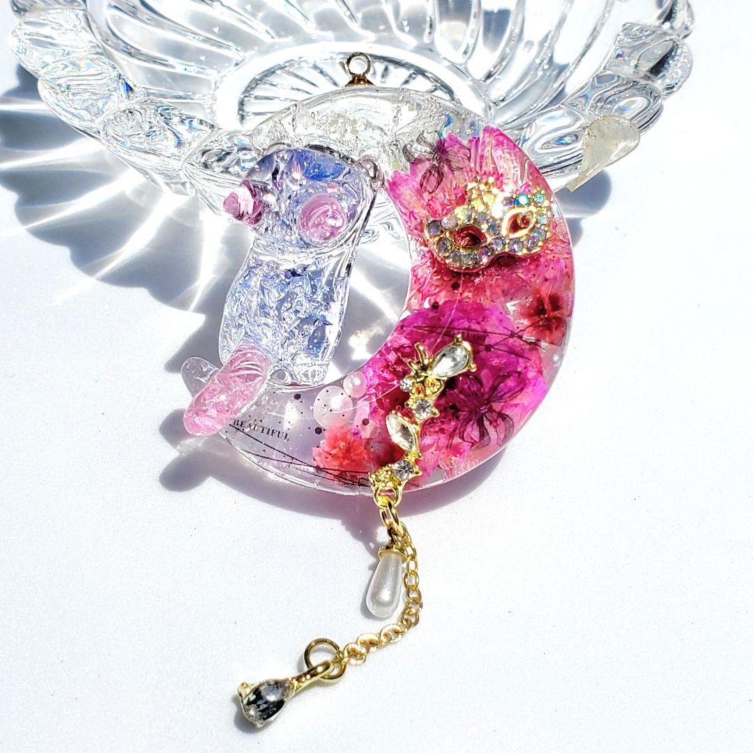 やっちゃん 　　ガラス・天然石レジンネックレス　オルゴナイト　ハンドメイド