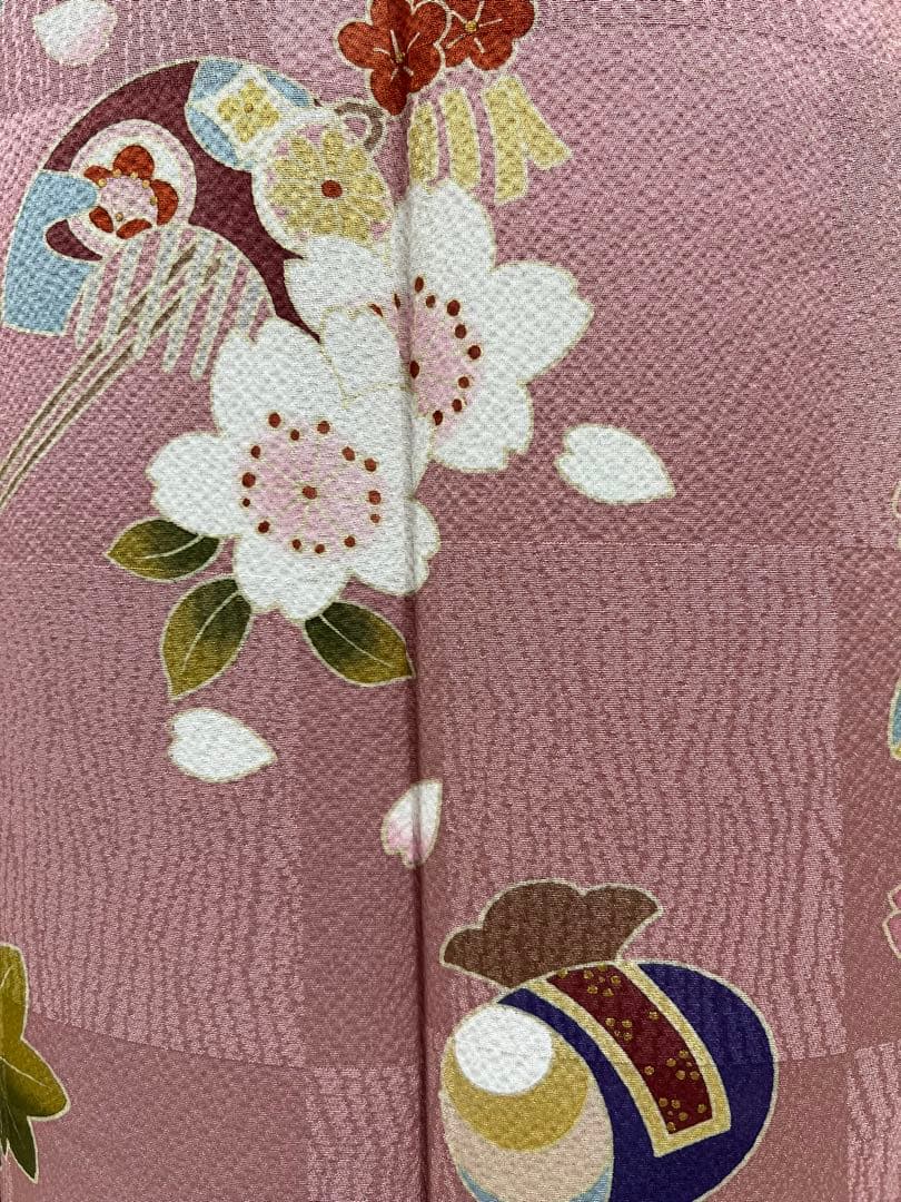 大特価　振り袖　フルセット　長襦袢付　ピンク　桜　梅　金彩加工　661