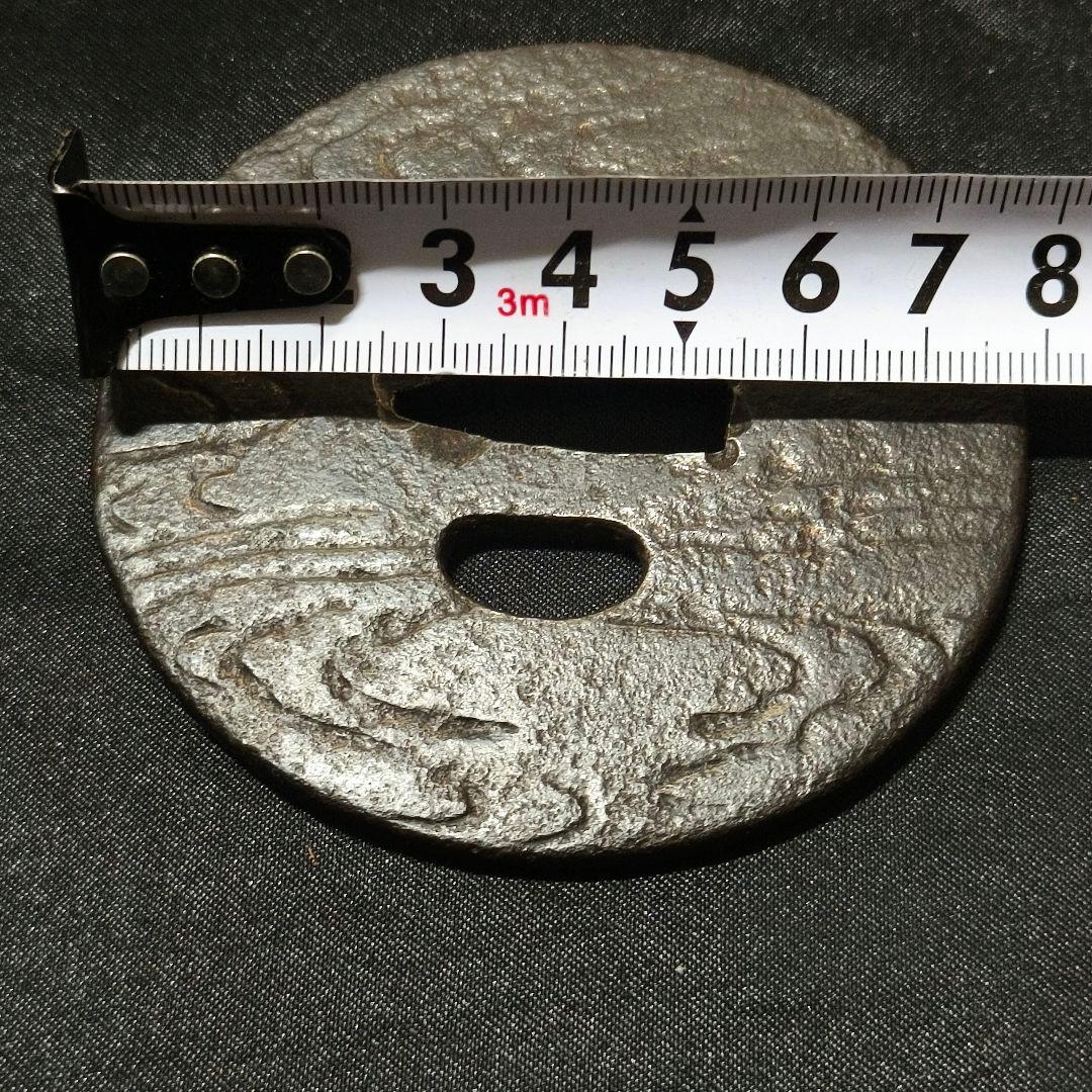 刀剣美術 日本刀鍔 尾張法安 山水文 江戸骨董 鉄地 無銘 コレクター放出珍品